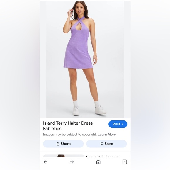 Fabletics Island Terry  Halter Dress - Picture 1 of 4